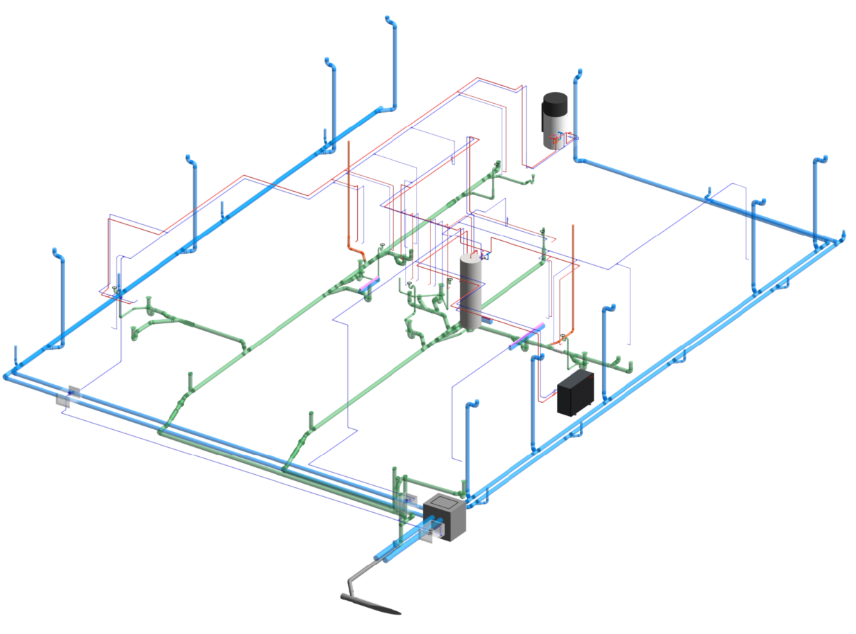 Revit duplex plumbing model